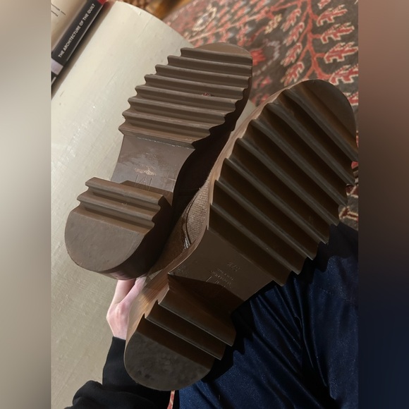 COPY - Tamara Mellon Runway Combat Boots 2” Platform Wool Leather Trim Women’s … - Picture 11 of 16